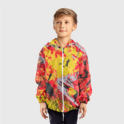 Ветровка с капюшоном детская Abstractionism pattern, цвет: 3D-белый — фото 2