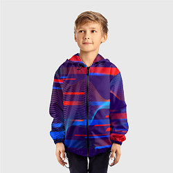 Ветровка с капюшоном детская Abstraction colored, цвет: 3D-черный — фото 2