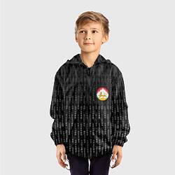 Ветровка с капюшоном детская Осетия Алания герб на спине, цвет: 3D-черный — фото 2
