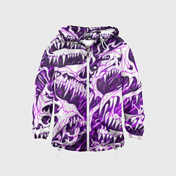 Детская ветровка Белые клыки на розовом фоне