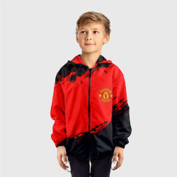 Ветровка с капюшоном детская Manchester United colors sport, цвет: 3D-черный — фото 2