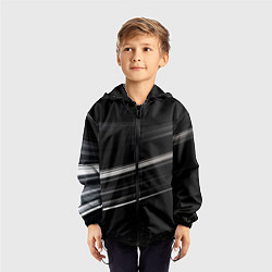 Ветровка с капюшоном детская Black abstract background, цвет: 3D-черный — фото 2