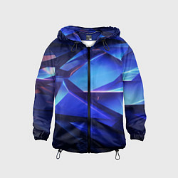 Ветровка с капюшоном детская Black and blue abstract background sport style, цвет: 3D-черный