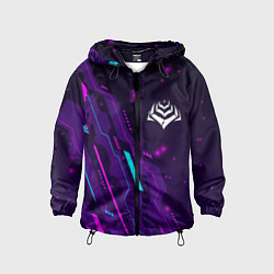 Ветровка с капюшоном детская Warframe neon gaming, цвет: 3D-черный
