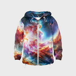 Ветровка с капюшоном детская The cosmic nebula, цвет: 3D-белый