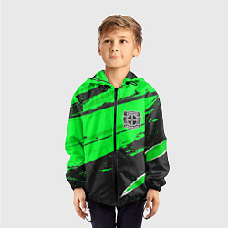 Ветровка с капюшоном детская Bayer 04 sport green, цвет: 3D-черный — фото 2
