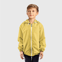 Ветровка с капюшоном детская Жёлтый в белую полоску, цвет: 3D-белый — фото 2