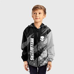 Ветровка с капюшоном детская Helldivers 2: Skull Logo, цвет: 3D-черный — фото 2