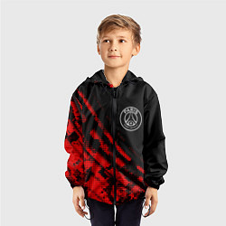 Ветровка с капюшоном детская PSG sport grunge, цвет: 3D-черный — фото 2