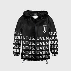 Ветровка с капюшоном детская Juventus pattern fc club steel, цвет: 3D-черный