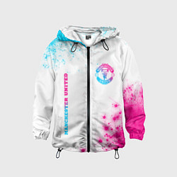 Детская ветровка Manchester United neon gradient style вертикально