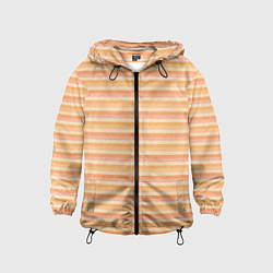 Ветровка с капюшоном детская Светлый жёлто-оранжевый в полоску, цвет: 3D-черный