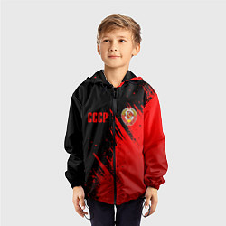 Ветровка с капюшоном детская СССР - черно-красный, цвет: 3D-черный — фото 2