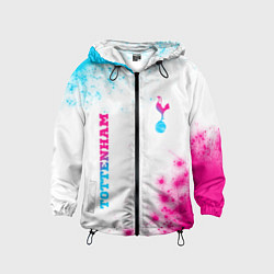 Ветровка с капюшоном детская Tottenham neon gradient style вертикально, цвет: 3D-черный