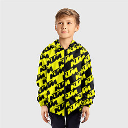 Ветровка с капюшоном детская KTU жёлто чёрный стиль, цвет: 3D-черный — фото 2