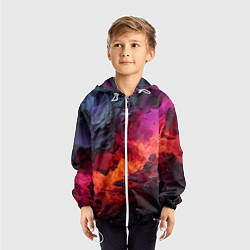 Ветровка с капюшоном детская Яркий абстрактный путь, цвет: 3D-белый — фото 2