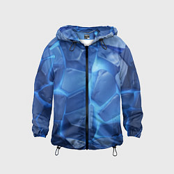 Ветровка с капюшоном детская Синие ледяные плиты с разломом, цвет: 3D-черный