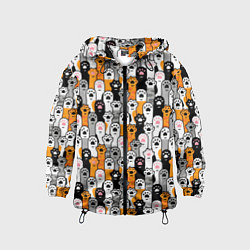 Ветровка с капюшоном детская Кошачьи лапы, цвет: 3D-черный