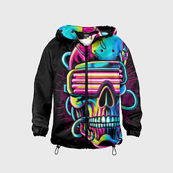 Детская ветровка Cyber skull - ai art neon