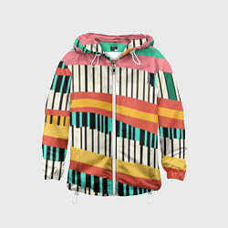 Ветровка с капюшоном детская Пиянино, цвет: 3D-белый
