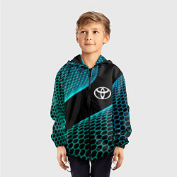 Ветровка с капюшоном детская Toyota electro hexagon, цвет: 3D-черный — фото 2