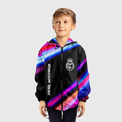 Ветровка с капюшоном детская Real Madrid speed game lights, цвет: 3D-черный — фото 2