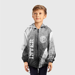 Ветровка с капюшоном детская Inter - grey gradient вертикально, цвет: 3D-черный — фото 2