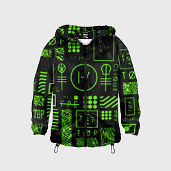 Ветровка с капюшоном детская Twenty one pilots neon, цвет: 3D-черный
