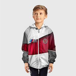 Ветровка с капюшоном детская Mercedes amg, цвет: 3D-белый — фото 2