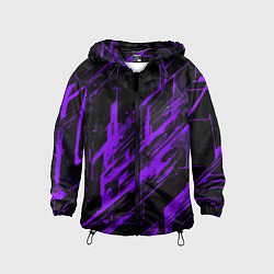 Детская ветровка Purple stripes on a black background