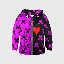 Ветровка с капюшоном детская Minecraft love game, цвет: 3D-белый