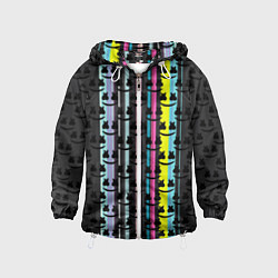 Ветровка с капюшоном детская Marshmello dj pattern line, цвет: 3D-белый