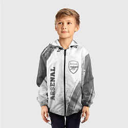 Ветровка с капюшоном детская Arsenal - white gradient вертикально, цвет: 3D-черный — фото 2