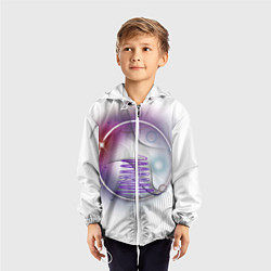 Ветровка с капюшоном детская Абстракция - круг, цвет: 3D-белый — фото 2