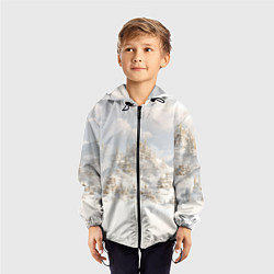 Ветровка с капюшоном детская Снежный древний город, цвет: 3D-черный — фото 2