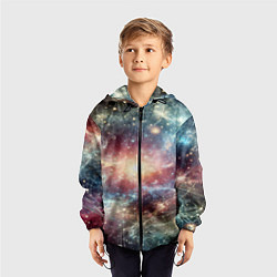 Ветровка с капюшоном детская Космическая туманность, цвет: 3D-черный — фото 2