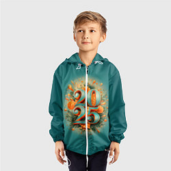 Ветровка с капюшоном детская Мандариновый 2025, цвет: 3D-белый — фото 2