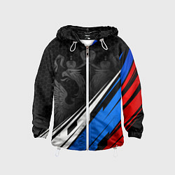 Ветровка с капюшоном детская Россия - абстракция, цвет: 3D-белый