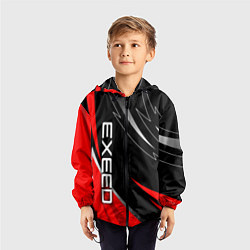 Ветровка с капюшоном детская Exeed - red uniform, цвет: 3D-черный — фото 2