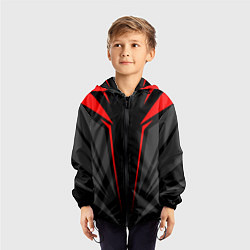 Ветровка с капюшоном детская Sport uniform - red, цвет: 3D-черный — фото 2