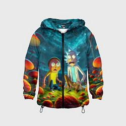 Детская ветровка Rick and Morty on the fly agaric planet