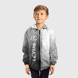 Ветровка с капюшоном детская Lexus - grey gradient по-вертикали, цвет: 3D-черный — фото 2