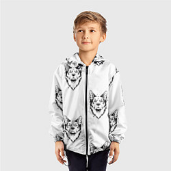 Ветровка с капюшоном детская Голова собаки, цвет: 3D-черный — фото 2