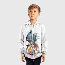 Ветровка с капюшоном детская Скрипка, цвет: 3D-белый — фото 2