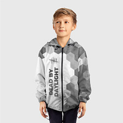 Ветровка с капюшоном детская Dead by Daylight - white gradient по-вертикали, цвет: 3D-черный — фото 2