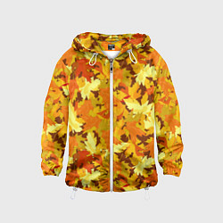 Ветровка с капюшоном детская Золотая кленовая осень, цвет: 3D-белый