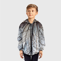 Ветровка с капюшоном детская Прожилки растения, цвет: 3D-черный — фото 2