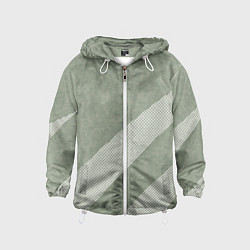Ветровка с капюшоном детская Светлый серо-зелёный абстрактный, цвет: 3D-белый