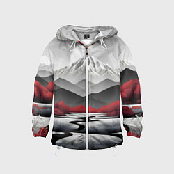 Детская ветровка Белые горы и красные деревья