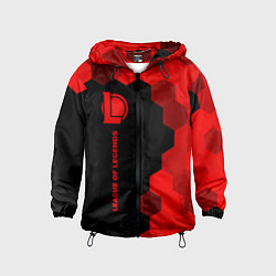 Ветровка с капюшоном детская League of Legends - red gradient по-вертикали, цвет: 3D-черный